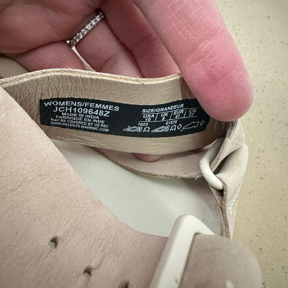 Chaco Women’s The Townes Slide Angora Cream Tan Nubuck Leather Slide Sandal - Picture 9 of 13